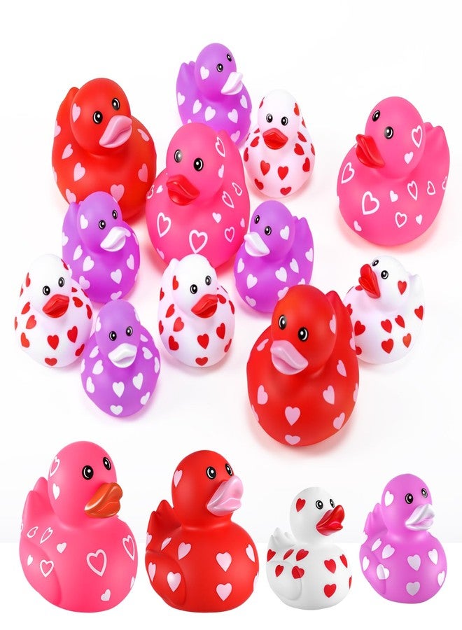 جيريفي مجموعة 6 قطع من بطات جيريفاي المطاطية على شكل قلوب، مقاس 2 و3 بوصات، مثالية لعيد الحب. بطات صغيرة الحجم مناسبة لحمام السباحة وحوض الاستحمام، ولألعاب الحفلات، ولزينة الصف الدراسي، ولتبادل الهدايا. - Image 1